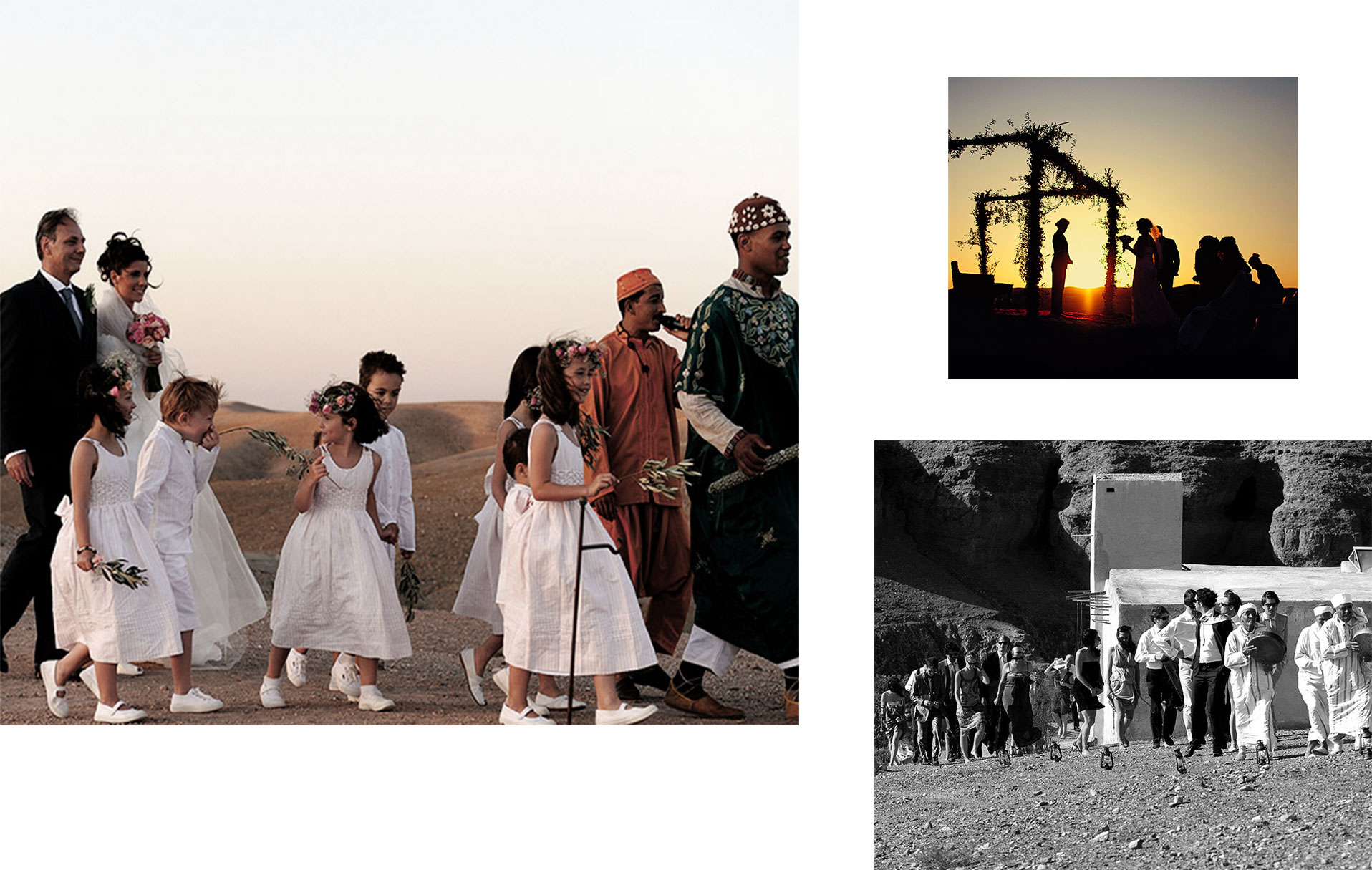 Children, Photographers and Musicians in a catered luxury Moroccan style wedding – La Pause, Morocco